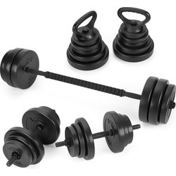 Zestaw hantli kompozytowych 2x20kg + kettlebell 3w1 Gymtek WYPRZEDAŻ