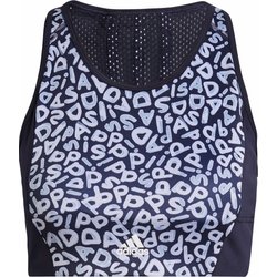 Biustonosz sportowy Aeroready 3-Stripes Print Sports Crop Top FARM Rio x Adidas