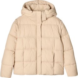 Kurtka puchowa damska z odpinanymi rękawami TDJAF470 2w1 4F
