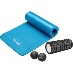 Zestaw do ćwiczeń: mata + roller, wałek + piłka Gymtek