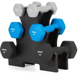 Zestaw hantli neoprenowych na stojaku Gymtek