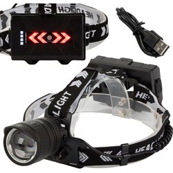 Latarka czołowa LED, powerbank