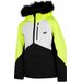 Kurtka narciarska dziewczęca HJZ22 JKUDN003 4F - żółty neon