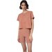 Koszulka crop-top damski 4FSS23TTSHF333 4F - łososiowy
