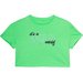 Koszulka, crop top dziewczęcy 4FJWSS24TTSHF1144 4F - jasna zieleń neon