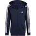 Bluza juniorska Essentials 3-Stripes Fleece Full-Zip Hoodie Adidas - Legend Ink/White