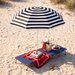 Parasol ogrodowy, plażowy, łamany Outtec - ciemny granat/paski