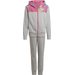 Dres juniorski Power Fleece Hooded Adidas - szary/różowy