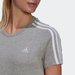 Koszulka damska Loungewear Essentials Slim 3-Stripes Tee Adidas - medium grey heather/white