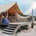 Hamak ogrodowy z frędzlami Boho Sois XXL Outtec - beżowy