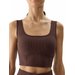 Bezrękawnik, crop top damski 4FWSS24TSLEF072 4F - ciemny brązowy