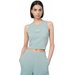 Bezrękawnik, crop-top damski 4FSS23TTSHF570 4F - miętowa