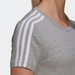 Koszulka damska Loungewear Essentials Slim 3-Stripes Tee Adidas - medium grey heather/white