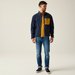 Polar męski Frankie Full Zip Fleece Regatta - Navy/Mustard