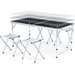 Zestaw turystyczny składany dla 4 osób: stół + krzesła Outtec - czarno-srebrny