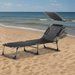 Leżak, łóżko plażowe z daszkiem Textline Outtec