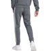 Spodnie dresowe męskie Essentials Fleece 3-Stripes Tapered Cuff Adidas - ciemny szary