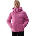 Kurtka puchowa damska z odpinanymi rękawami TDJAF470 2w1 4F - różowy