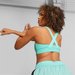 Biustonosz sportowy damski Mid Impact Fit Bra Puma - turkusowy