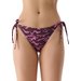 Dół od stroju kąpielowego, bikini UBKBF076 4F - ciemny fiolet allover