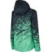 Kurtka trekkingowa damska H4L19 KUDT002 4F - jasna zieleń allover