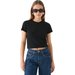 Koszulka, crop top damski OTHWAW24TTSHF2139 Outhorn - głęboka czerń