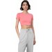 Koszulka, crop-top damski 4FSS23TTSHF345 4F - różowa