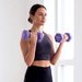 Zestaw hantli neoprenowych na stojaku Gymtek - fioletowe