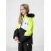 Kurtka narciarska dziewczęca HJZ22 JKUDN003 4F - żółty neon