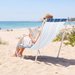 Leżak plażowy, ogrodowy Relaxo Outtec - niebieski/paski