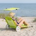 Leżak ogrodowy z daszkiem Sun Outtec - limonka
