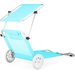 Leżak ogrodowy z daszkiem Sun Outtec - niebieski