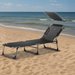 Leżak, łóżko plażowe z daszkiem Textline Outtec
