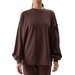 Bluza damska 4FWSS24TSWSF1055 4F - ciemny brązowy