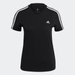 Koszulka damska Loungewear Essentials Slim 3-Stripes Tee Adidas - black/white