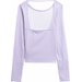 Longsleeve damski 4FAW23TLONF166 4F - jasny fiolet