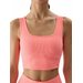 Bezrękawnik, crop top damski 4FWSS24TSLEF072 4F - koral neon