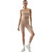 Bezrękawnik, crop top damski 4FWSS24TSLEF072 4F - beż