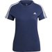 Koszulka damska Loungewear Essentials Slim 3-Stripes Tee Adidas - granatowa