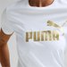 Koszulka damska ESS+ Metallic Logo Tee Puma - biała/złota
