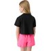 Koszulka, crop top dziewczęcy 4FJWSS24TTSHF1144 4F - głęboka czerń