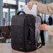 Plecak do samolotu kabinowy, rozszerzany Travel Fold Outtec - czarny