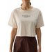 Koszulka, crop top damski 4FWSS24TTSHF1357 4F - kremowy