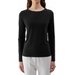 Longsleeve damski 4FWSS24TLONF218 4F - głęboka czerń