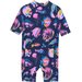 Kombinezon kąpielowy juniorski Baby Suit S/S AOP Color Kids - granatowy