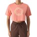 Koszulka, crop top damski 4FWSS24TTSHF1266 4F - łososiowy