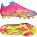 Buty piłkarskie, korki F50 Club FG/MG Jr Adidas - Lucid Pink/Lucid Lemon/Blue Fusion