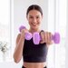 Zestaw hantli neoprenowych na stojaku Gymtek - fioletowe