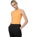 Bezrękawnik, crop-top damski 4FSS23TTSHF716 4F - pomarańczowy