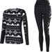 Bielizna termoaktywna damska Womens Exchange LV Bl Set Dare2B - black fairisle print